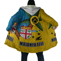 Malampa Fiji Day Cloak Tapa and Melanesian Patterns with Coat of Arms LT03 - Polynesian Pride