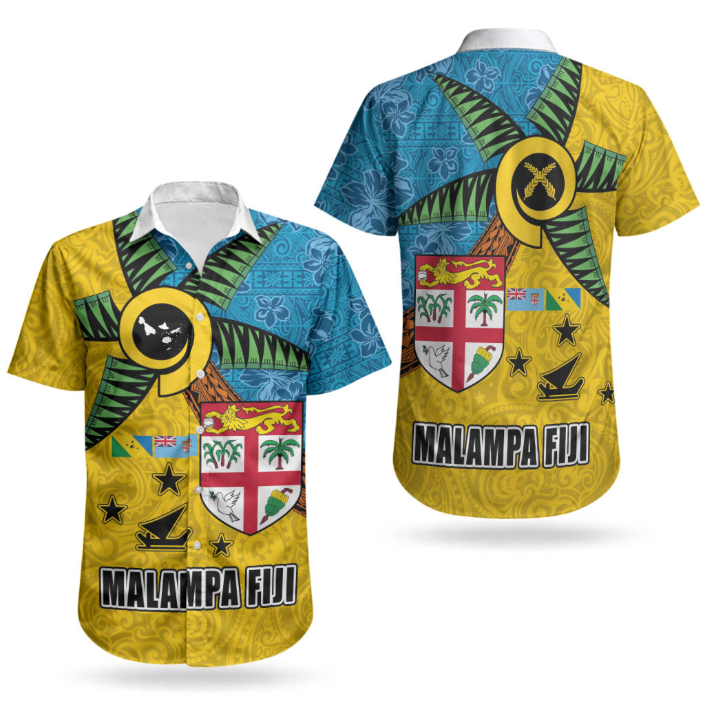 Malampa Fiji Day Couples Matching Summer Maxi Dress and Hawaiian Shirt Tapa and Melanesian Patterns with Coat of Arms LT03 - Polynesian Pride