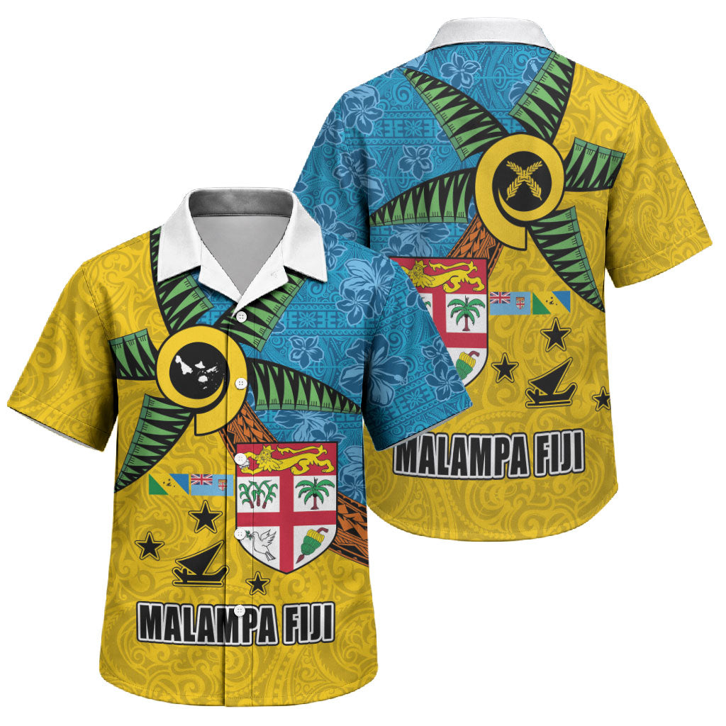 Malampa Fiji Day Family Matching Off Shoulder Short Dress and Hawaiian Shirt Tapa and Melanesian Patterns with Coat of Arms LT03 Son's Shirt Multicolor - Polynesian Pride