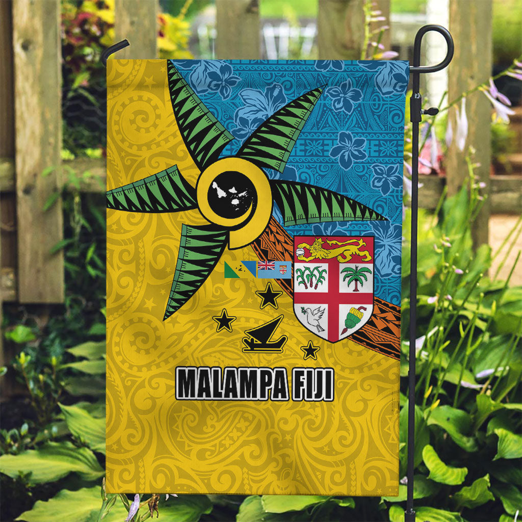 Malampa Fiji Day Garden Flag Tapa and Melanesian Patterns with Coat of Arms LT03 Garden Flag Multicolor - Polynesian Pride