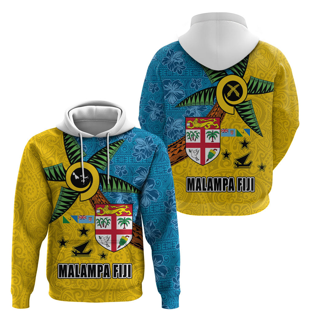 Malampa Fiji Day Hoodie Tapa and Melanesian Patterns with Coat of Arms LT03 - Polynesian Pride