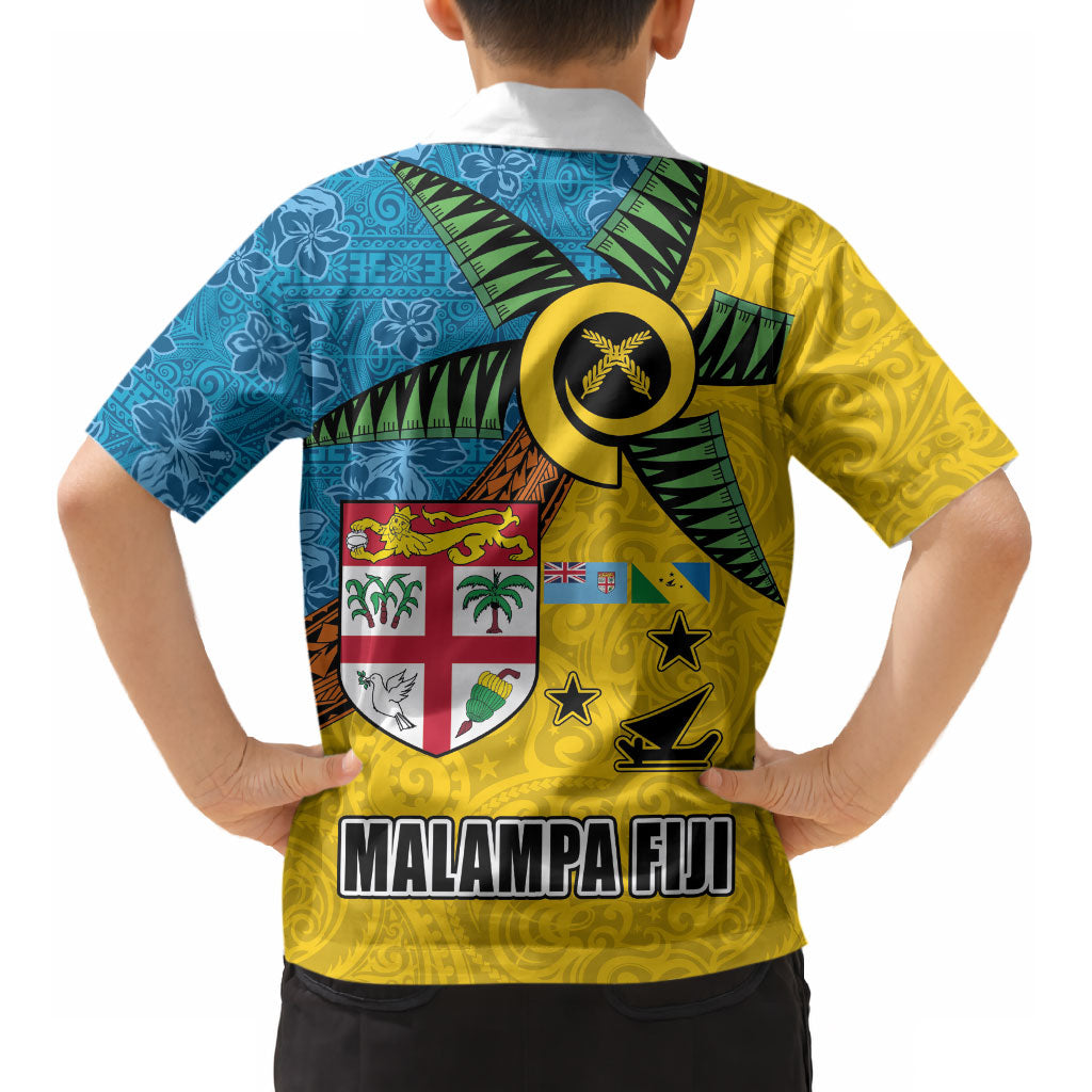 Malampa Fiji Day Kid Hawaiian Shirt Tapa and Melanesian Patterns with Coat of Arms LT03 - Polynesian Pride