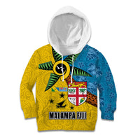 Malampa Fiji Day Kid Hoodie Tapa and Melanesian Patterns with Coat of Arms LT03 Hoodie Multicolor - Polynesian Pride