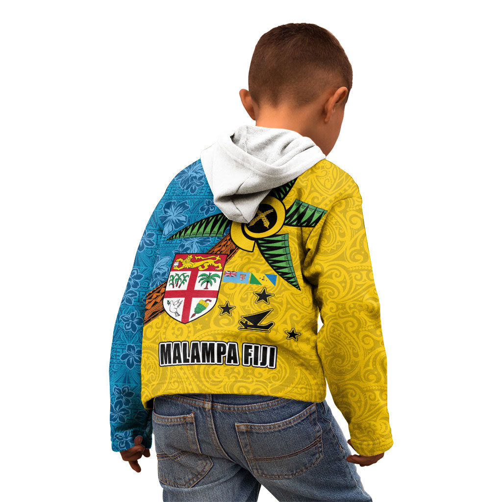 Malampa Fiji Day Kid Hoodie Tapa and Melanesian Patterns with Coat of Arms LT03 - Polynesian Pride