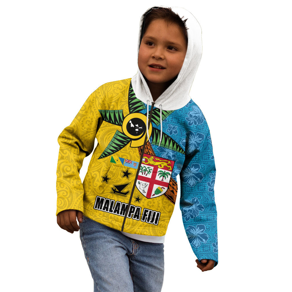Malampa Fiji Day Kid Hoodie Tapa and Melanesian Patterns with Coat of Arms LT03 - Polynesian Pride