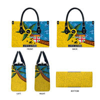 Malampa Fiji Day Leather Bag Tapa and Melanesian Patterns with Coat of Arms LT03 - Polynesian Pride