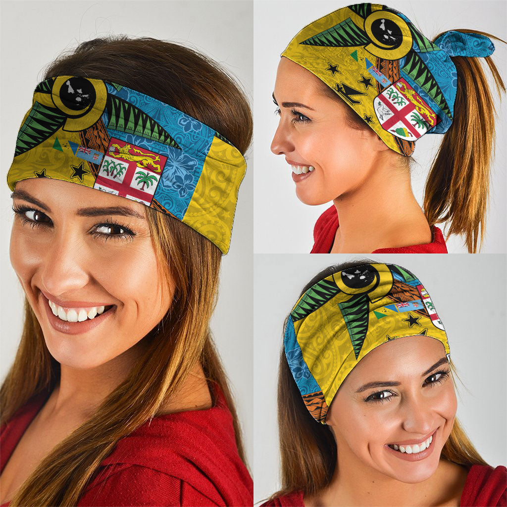 Malampa Fiji Day Neck Gaiter Tapa and Melanesian Patterns with Coat of Arms LT03 - Polynesian Pride