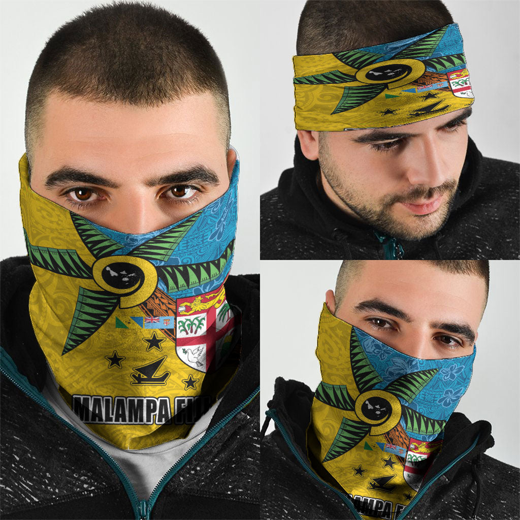 Malampa Fiji Day Neck Gaiter Tapa and Melanesian Patterns with Coat of Arms LT03 - Polynesian Pride