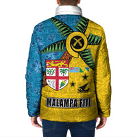 Malampa Fiji Day Padded Jacket Tapa and Melanesian Patterns with Coat of Arms LT03 - Polynesian Pride