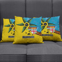 Malampa Fiji Day Pillow Cover Tapa and Melanesian Patterns with Coat of Arms LT03 - Polynesian Pride