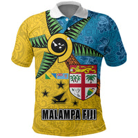 Malampa Fiji Day Polo Shirt Tapa and Melanesian Patterns with Coat of Arms LT03 Multicolor - Polynesian Pride