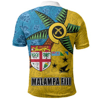 Malampa Fiji Day Polo Shirt Tapa and Melanesian Patterns with Coat of Arms LT03 - Polynesian Pride