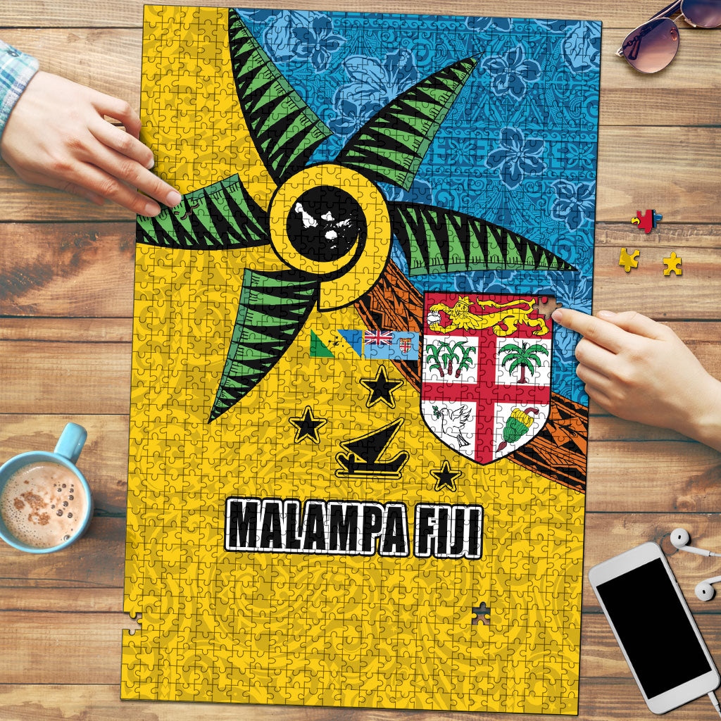 Malampa Fiji Day Puzzle Tapa and Melanesian Patterns with Coat of Arms LT03 Multicolor - Polynesian Pride