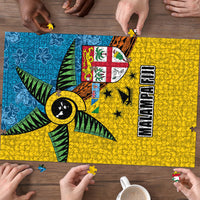 Malampa Fiji Day Puzzle Tapa and Melanesian Patterns with Coat of Arms LT03 - Polynesian Pride