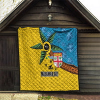 Malampa Fiji Day Quilt Tapa and Melanesian Patterns with Coat of Arms LT03 - Polynesian Pride