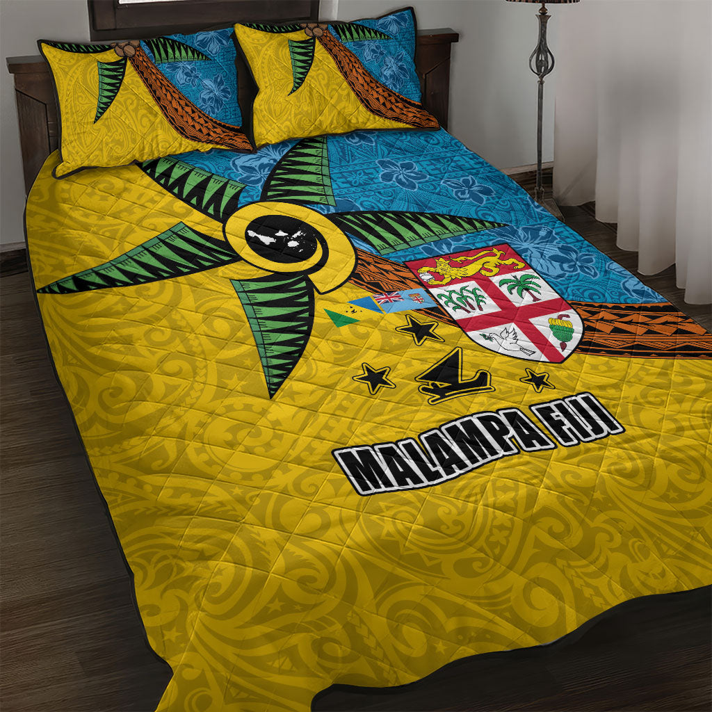 Malampa Fiji Day Quilt Bed Set Tapa and Melanesian Patterns with Coat of Arms LT03 Multicolor - Polynesian Pride
