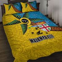 Malampa Fiji Day Quilt Bed Set Tapa and Melanesian Patterns with Coat of Arms LT03 Multicolor - Polynesian Pride