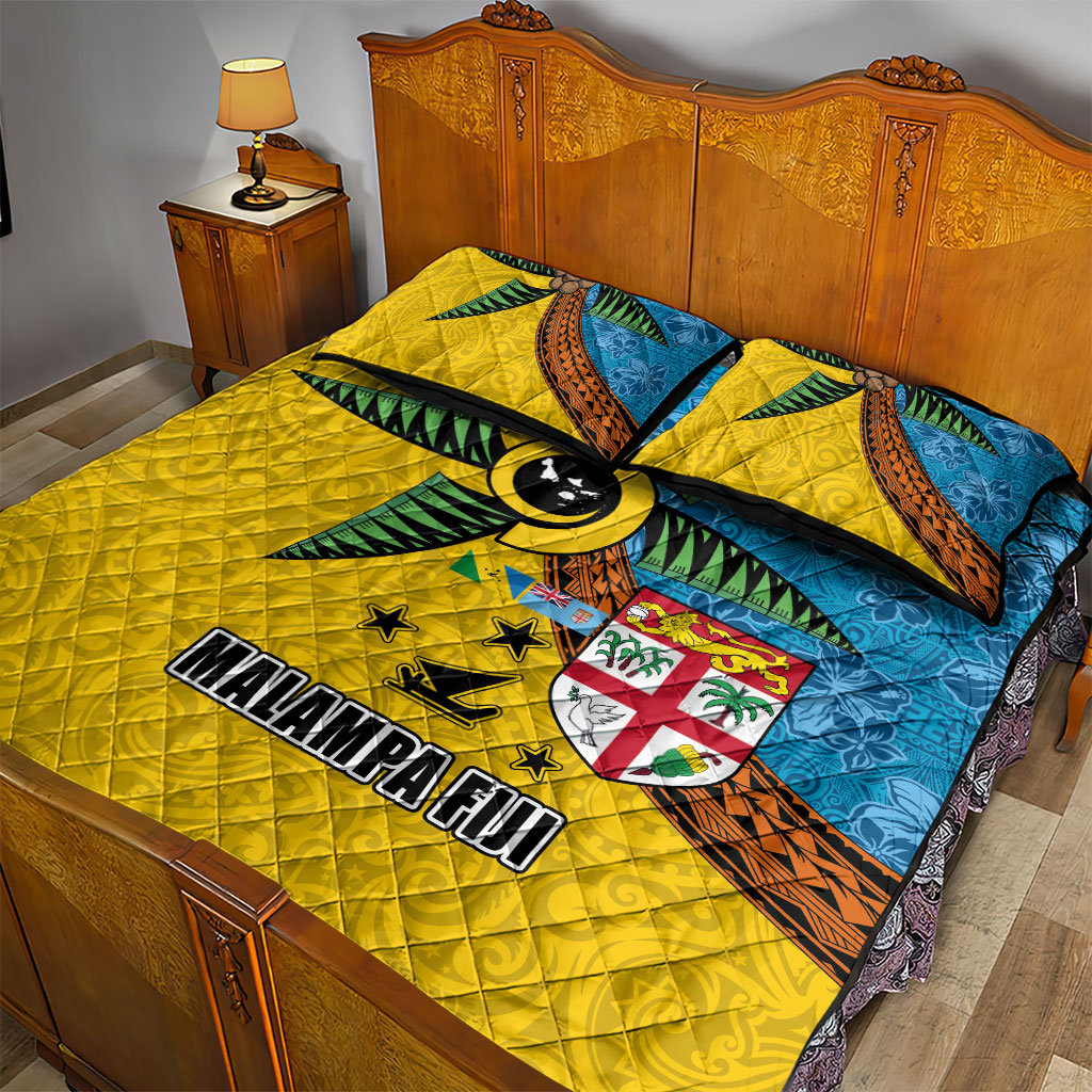 Malampa Fiji Day Quilt Bed Set Tapa and Melanesian Patterns with Coat of Arms LT03 - Polynesian Pride