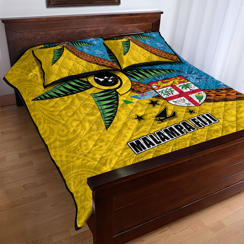 Malampa Fiji Day Quilt Bed Set Tapa and Melanesian Patterns with Coat of Arms LT03 - Polynesian Pride