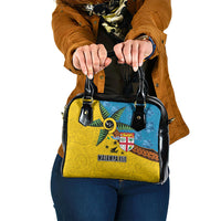 Malampa Fiji Day Shoulder Handbag Tapa and Melanesian Patterns with Coat of Arms LT03 One Size Multicolor - Polynesian Pride
