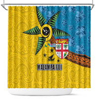 Malampa Fiji Day Shower Curtain Tapa and Melanesian Patterns with Coat of Arms LT03 Multicolor - Polynesian Pride