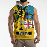 Malampa Fiji Day Sleeveless Hoodie Tapa and Melanesian Patterns with Coat of Arms LT03 - Polynesian Pride