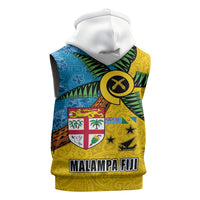 Malampa Fiji Day Sleeveless Zip Hoodie Tapa and Melanesian Patterns with Coat of Arms LT03 - Polynesian Pride