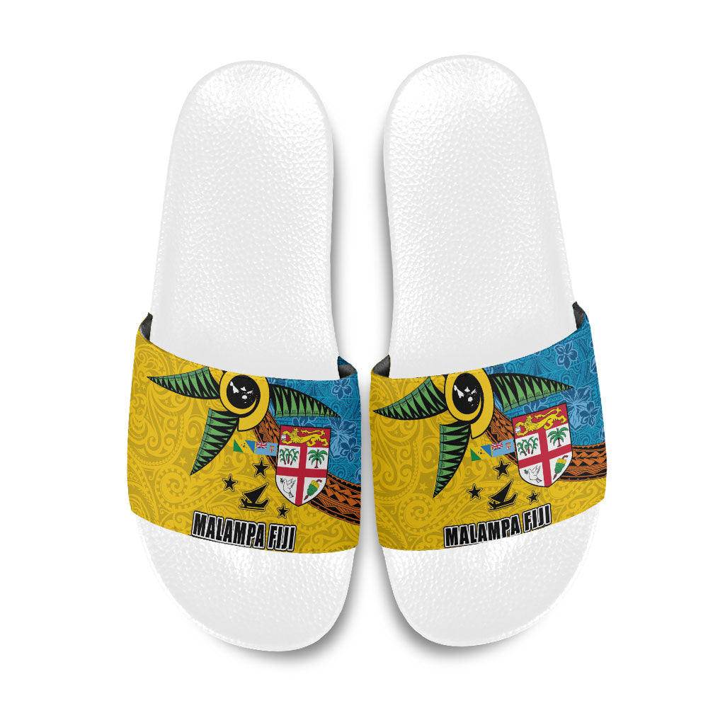 Malampa Fiji Day Slide Sandals Tapa and Melanesian Patterns with Coat of Arms LT03 Multicolor - Polynesian Pride