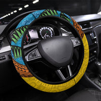 Malampa Fiji Day Steering Wheel Cover Tapa and Melanesian Patterns with Coat of Arms LT03 Universal Fit Multicolor - Polynesian Pride