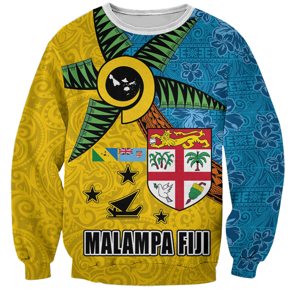 Malampa Fiji Day Sweatshirt Tapa and Melanesian Patterns with Coat of Arms LT03 Unisex Multicolor - Polynesian Pride