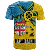 Malampa Fiji Day T Shirt Tapa and Melanesian Patterns with Coat of Arms LT03 - Polynesian Pride