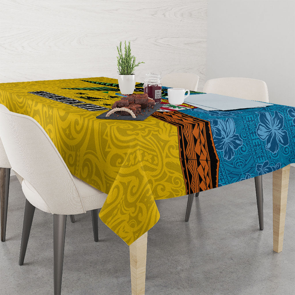 Malampa Fiji Day Tablecloth Tapa and Melanesian Patterns with Coat of Arms LT03 - Polynesian Pride