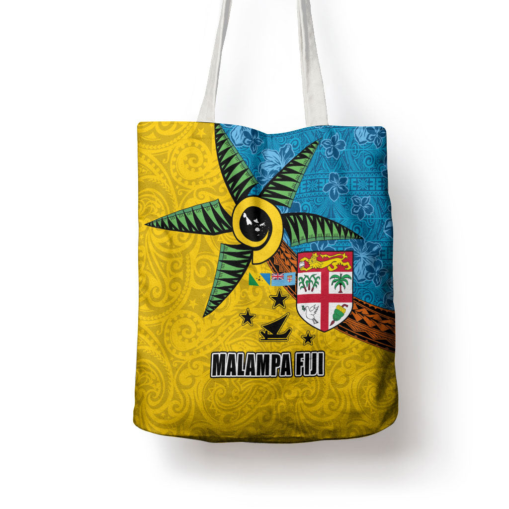 Malampa Fiji Day Tote Bag Tapa and Melanesian Patterns with Coat of Arms LT03 - Polynesian Pride