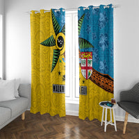 Malampa Fiji Day Window Curtain Tapa and Melanesian Patterns with Coat of Arms LT03 With Grommets Multicolor - Polynesian Pride