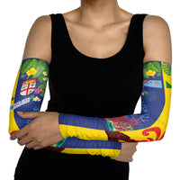 Malampa Fiji Day Arm Sleeves Volcano and Coral Reef with Culture Patterns Split Style LT03 - Polynesian Pride