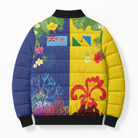 Malampa Fiji Day Bomber Puffer Jacket Volcano and Coral Reef with Culture Patterns Split Style LT03 - Polynesian Pride