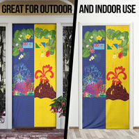 Malampa Fiji Day Door Cover Volcano and Coral Reef with Culture Patterns Split Style LT03 - Polynesian Pride