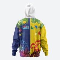 Malampa Fiji Day Hoodie Volcano and Coral Reef with Culture Patterns Split Style LT03 - Polynesian Pride