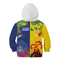 Malampa Fiji Day Kid Hoodie Volcano and Coral Reef with Culture Patterns Split Style LT03 - Polynesian Pride