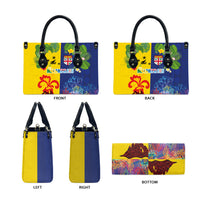 Malampa Fiji Day Leather Bag Volcano and Coral Reef with Culture Patterns Split Style LT03 - Polynesian Pride