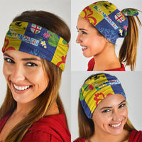 Malampa Fiji Day Neck Gaiter Volcano and Coral Reef with Culture Patterns Split Style LT03 - Polynesian Pride