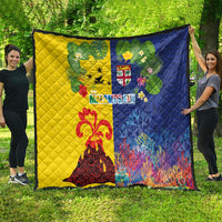 Malampa Fiji Day Quilt Volcano and Coral Reef with Culture Patterns Split Style LT03 - Polynesian Pride
