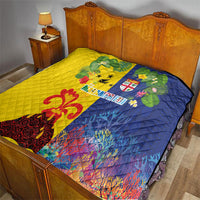 Malampa Fiji Day Quilt Volcano and Coral Reef with Culture Patterns Split Style LT03 - Polynesian Pride