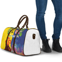 Malampa Fiji Day Travel Bag Volcano and Coral Reef with Culture Patterns Split Style LT03 - Polynesian Pride