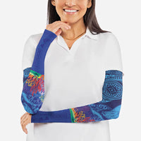 Fijian Tribal Manta Ray Arm Sleeves Masi Motif with Coral Reef Ocean Vibe LT03 - Polynesian Pride