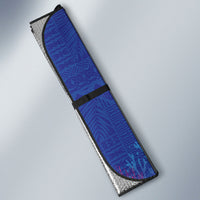 Fijian Tribal Manta Ray Auto Sun Shade Masi Motif with Coral Reef Ocean Vibe LT03 - Polynesian Pride