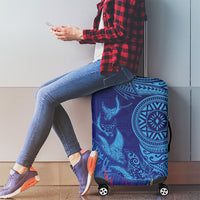 Fijian Tribal Manta Ray Luggage Cover Masi Motif with Coral Reef Ocean Vibe LT03 - Polynesian Pride