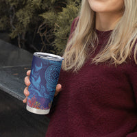 Fijian Tribal Manta Ray Tumbler Cup Masi Motif with Coral Reef Ocean Vibe LT03 - Polynesian Pride