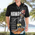 Hawaiian Halloween Skeleton Surfing Hawaiian Shirt Polynesian Tribal Tattoo and Hawaiian Pattern