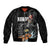 Hawaiian Halloween Skeleton Surfing Sleeve Zip Bomber Jacket Polynesian Tribal Tattoo and Hawaiian Pattern